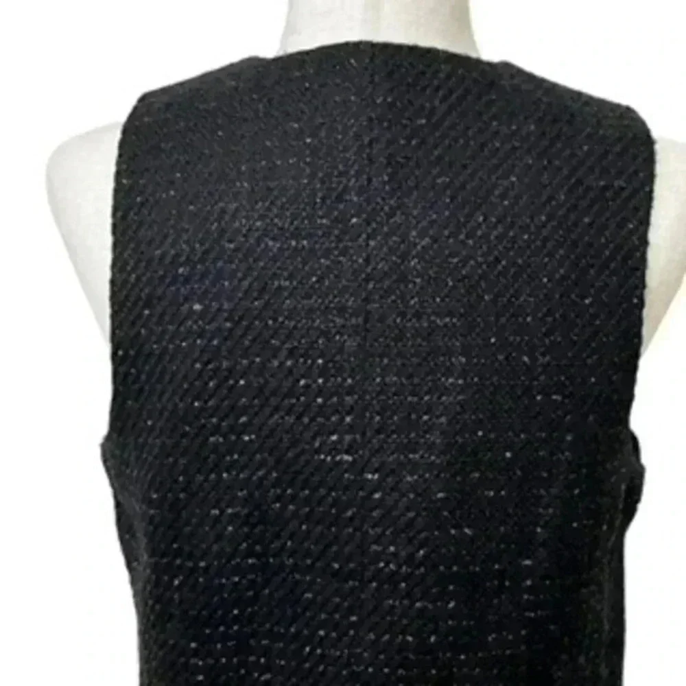 NEW Jason Wu V-neck 3 Button Black Tweed Metallic Vest Women’s Sz Medium‎ NWT